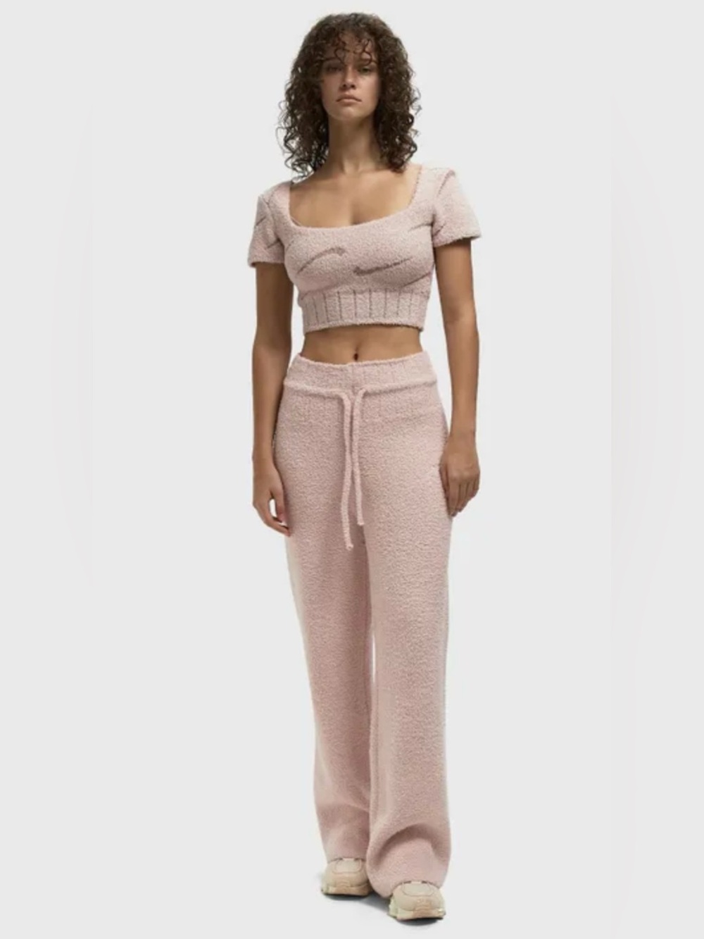 NWT Nike Sportswear Phoenix Cosy Bouclé Short-Sleeve Cropped Knit Top Soft S